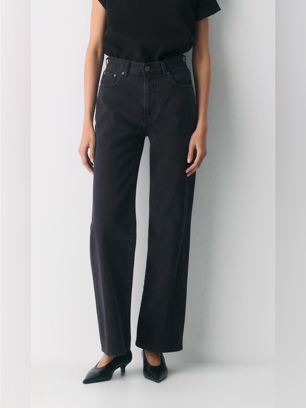 Denim Forum The Farrah Hi-Rise Wide Jean